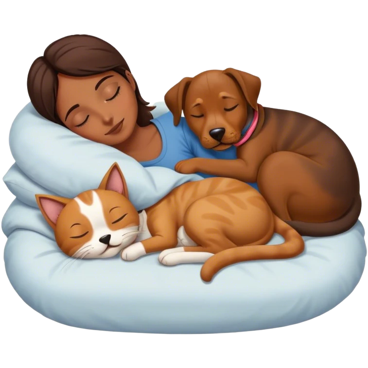 Cat and dog cuddling sleeping  emoji