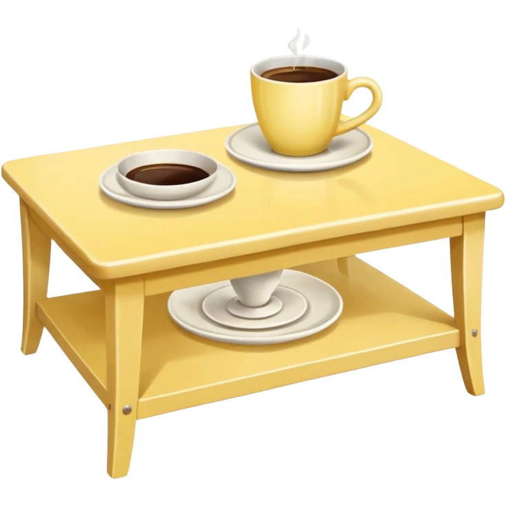 light yellow coffe table, coffee on top
 emoji