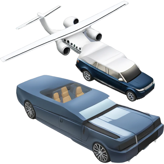 private jet and range rover sport emoji