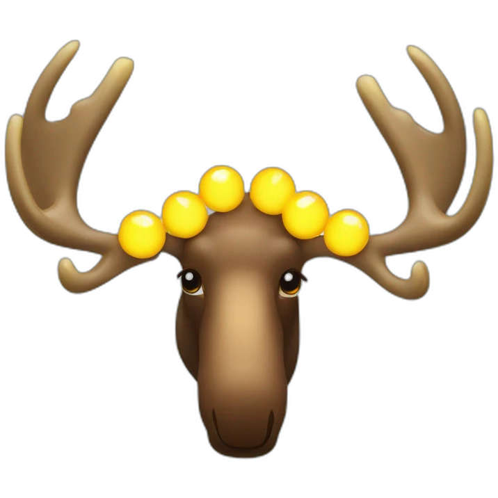 moose horns with yellow Christmas lights emoji