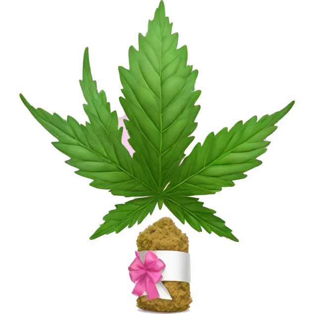 rolled cbd with pink ribbon emoji