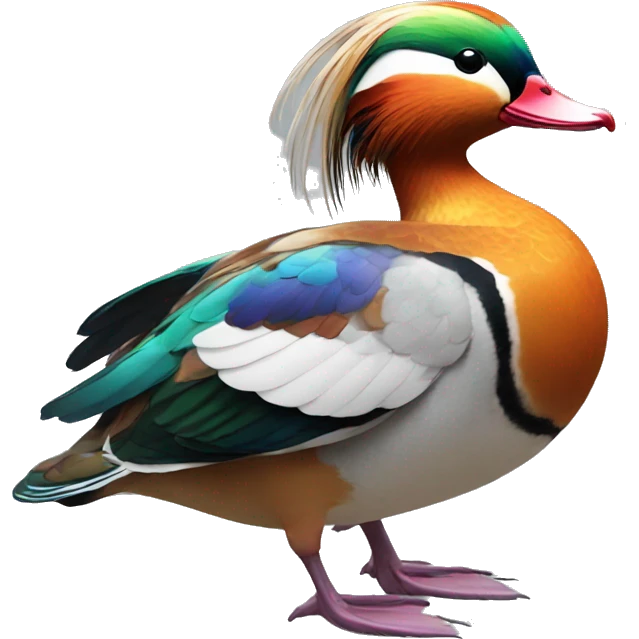mandarin duck with colorful feathers emoji