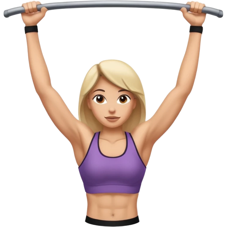 woman doing pull up emoji