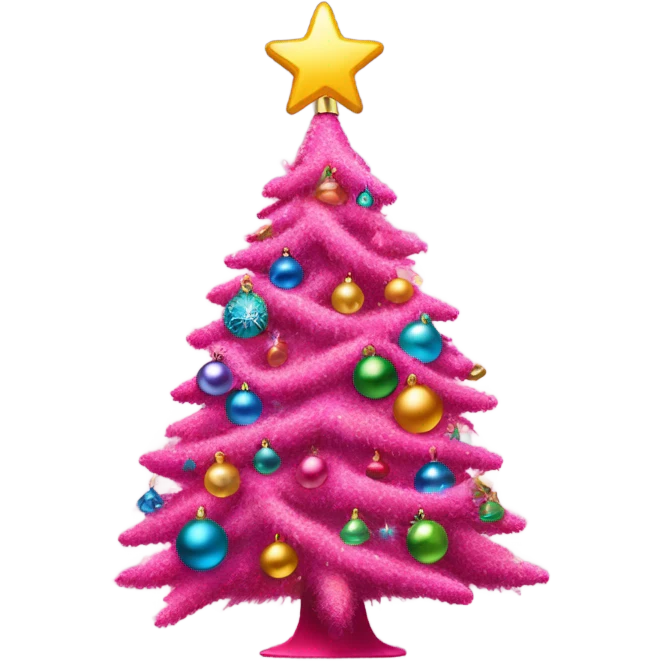 Pink Christmas tree emoji