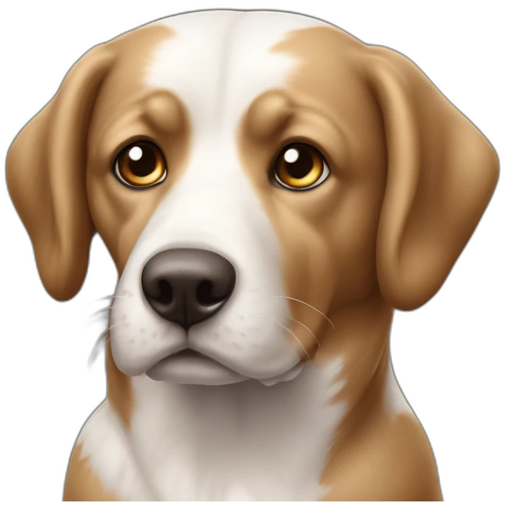 chien brun avec tache blanche milieu des yeux emoji
