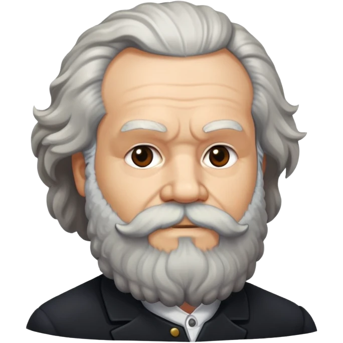 Karl Marx with recognizable beard and hairstyle, facing slightly to the side, no glasses emoji