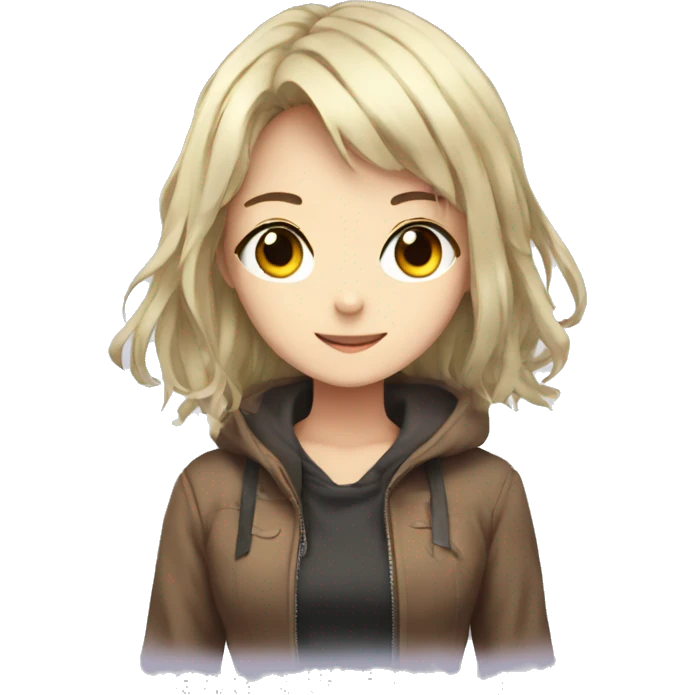 anime girl with v emoji