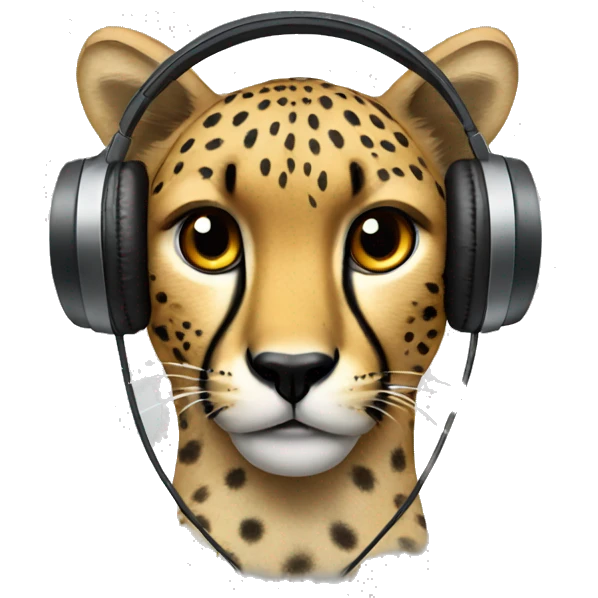 cheetah wearing headphones  emoji