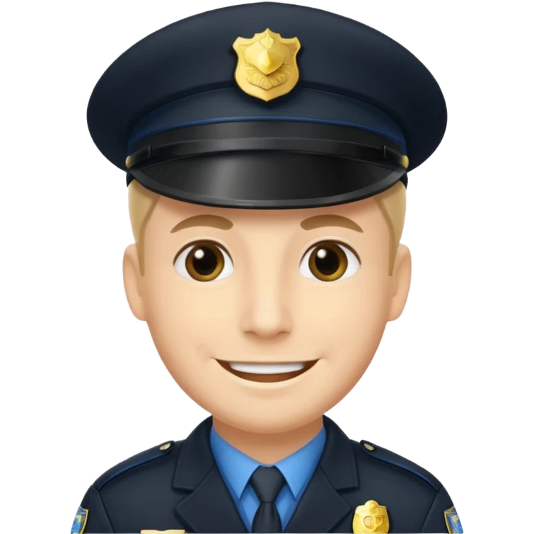 policeman smile in blackcoat emoji
