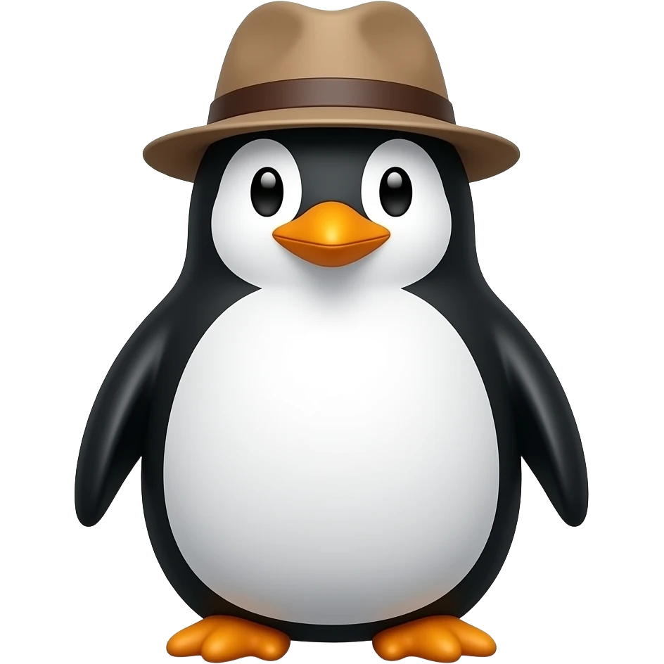 penguin in a hat emoji
