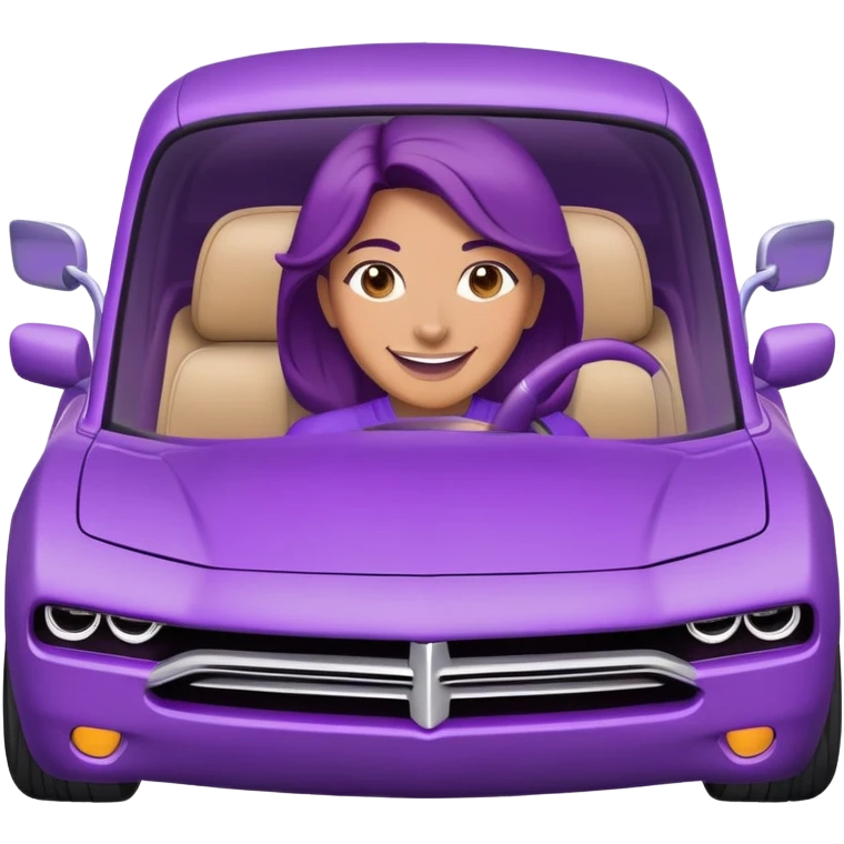 mom smiling driving purple charger emoji