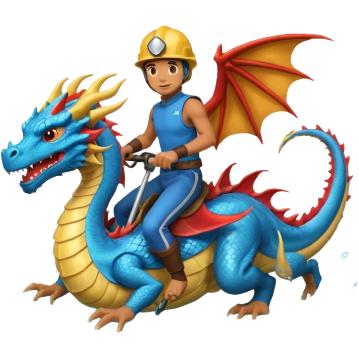 man riding water elemental dragon emoji