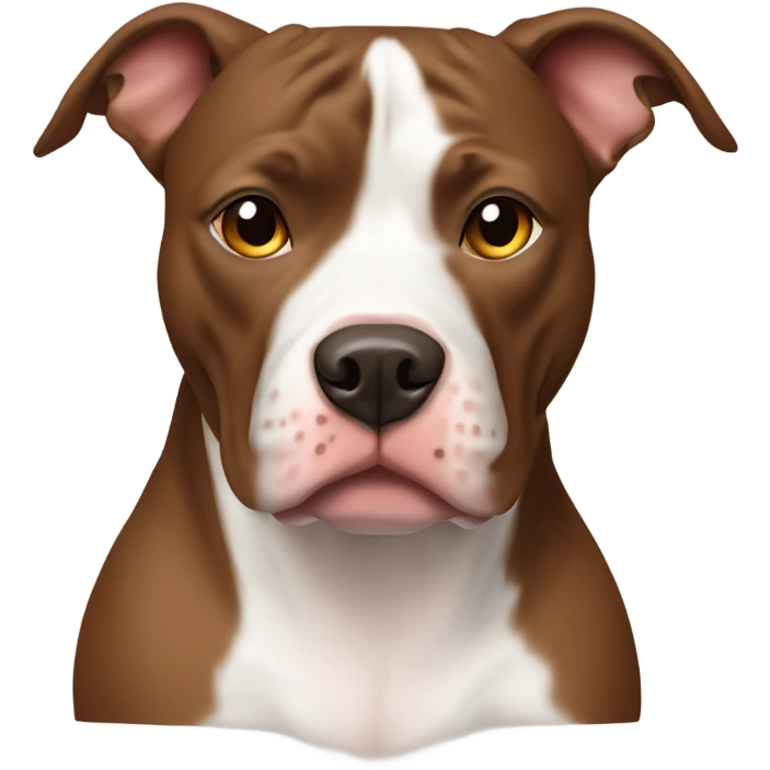 Brown and white pitbull emoji