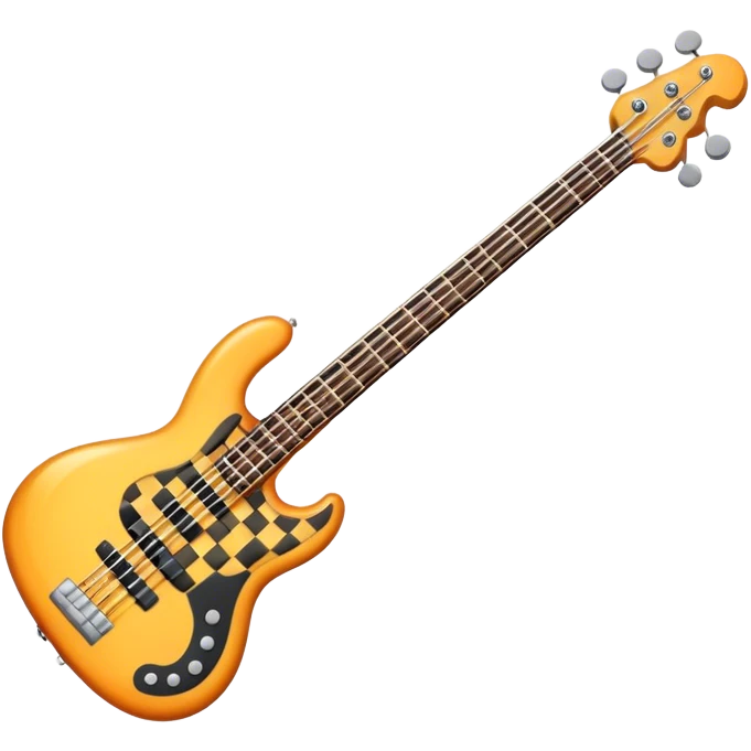 Bass guitar with checkered design emoji