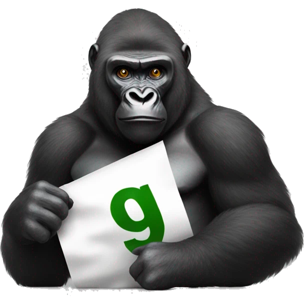 Gorilla holding gg banner emoji