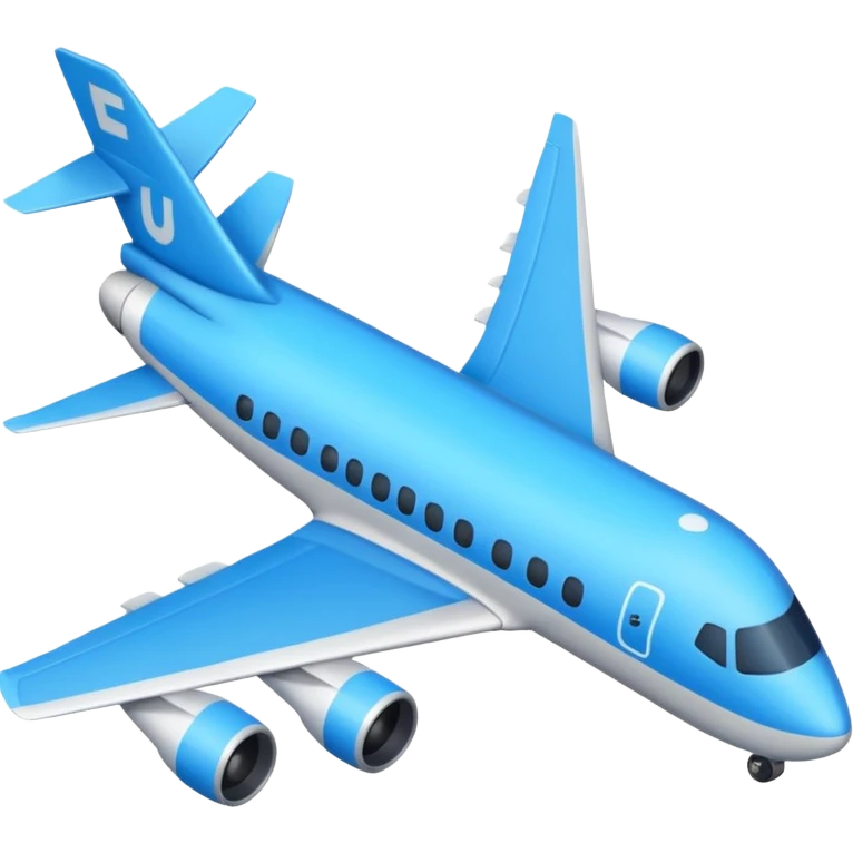 Créame un emoji que sea el contorno de un triángulo y adentro un avión azul  emoji