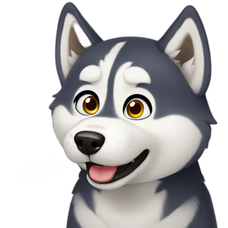 husky asking for food emoji