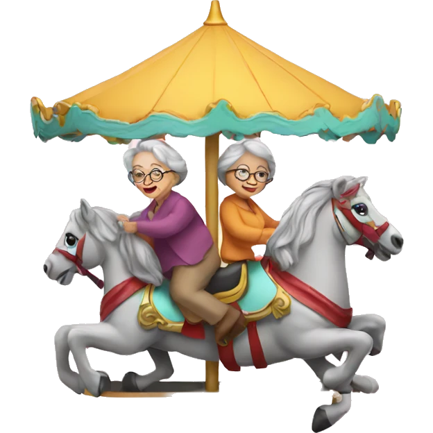 grannies on the carousel emoji