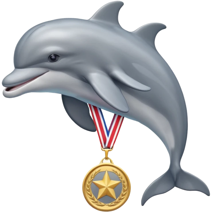 Ένα Ρος δελφίνι με ένα μετάλλιο  emoji