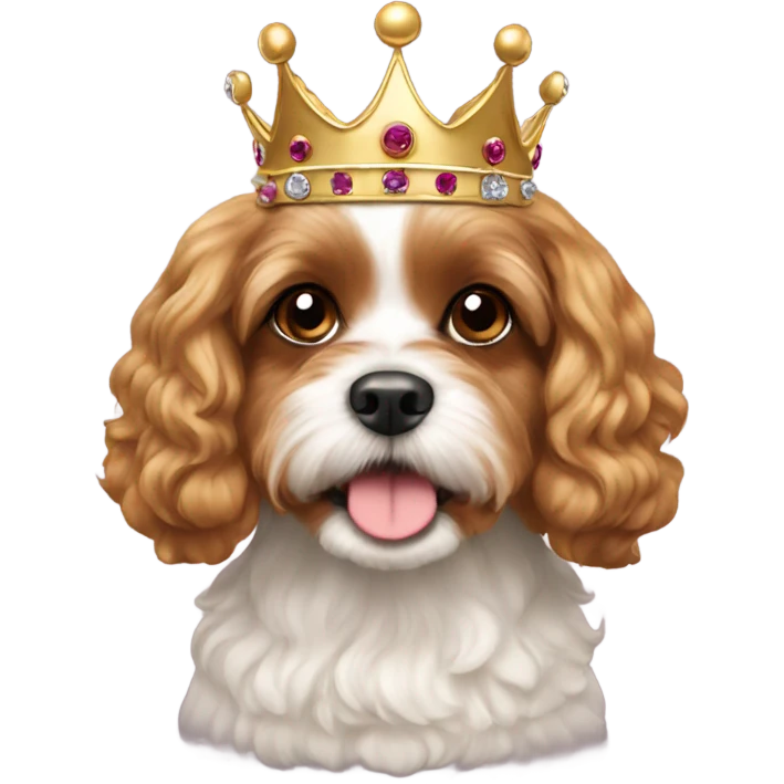 Cavapoo wearing crown  emoji