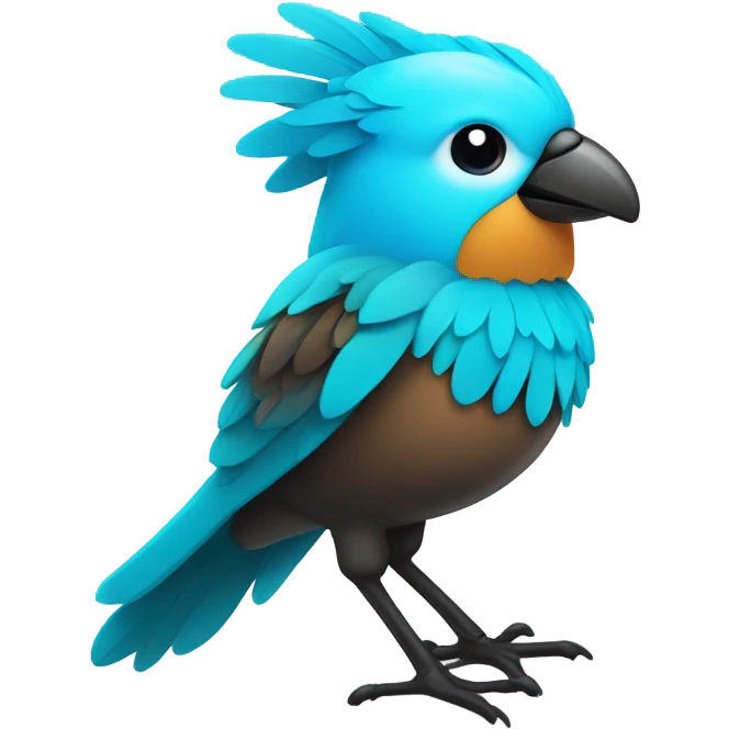 Cyan colored bird emoji