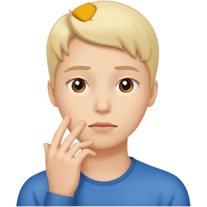 Persona indecisa tocándose la barbilla. emoji