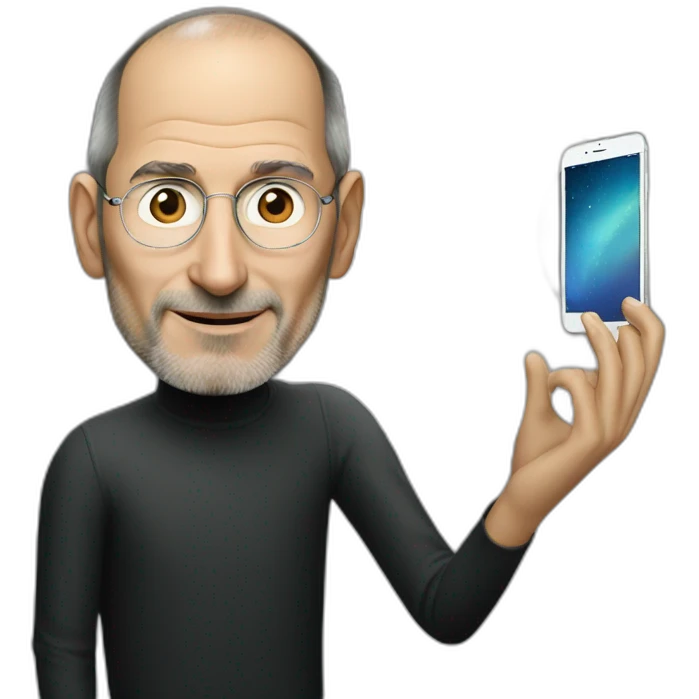 Steve jobs with iphone emoji