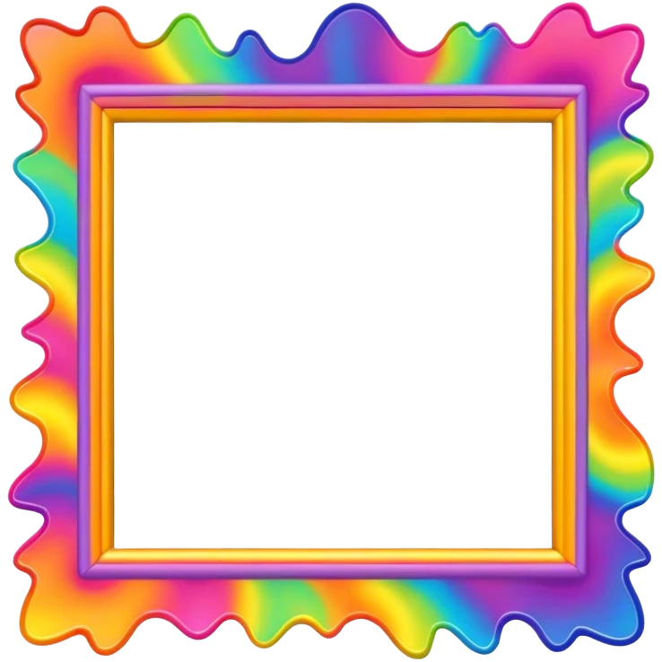 Psychedelic colored photo frame emoji
