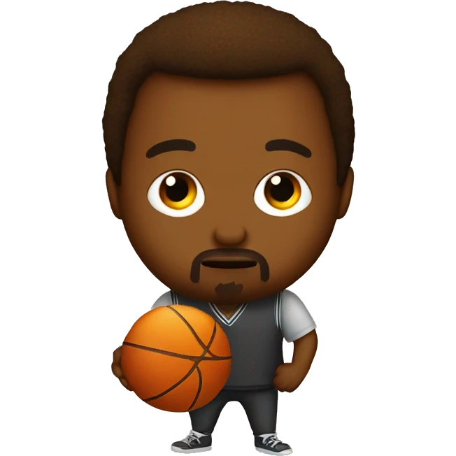 Kanye west as a chicken nugget and holding a basketball  emoji