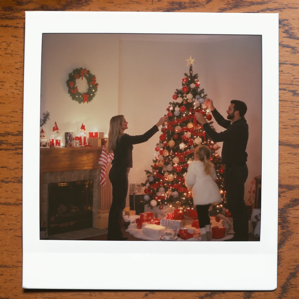 people decorating a Christmas tree emoji