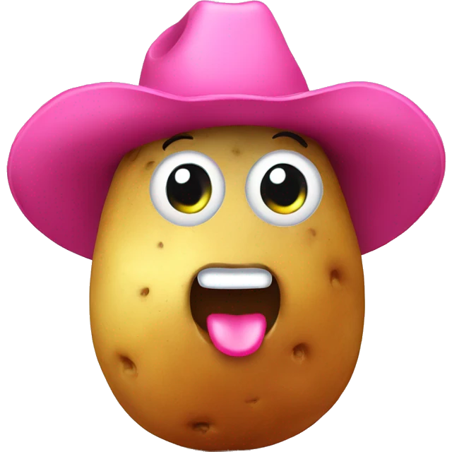 potato with pink cowboy hat  emoji