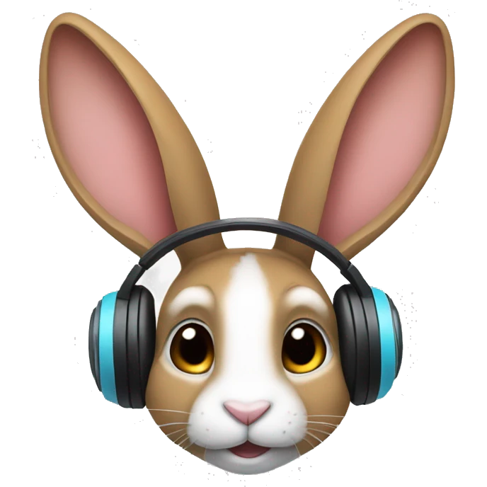 conejo rabbit wearing headphones  emoji