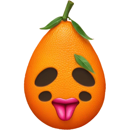 Orange with peace sign and lipstick emoji