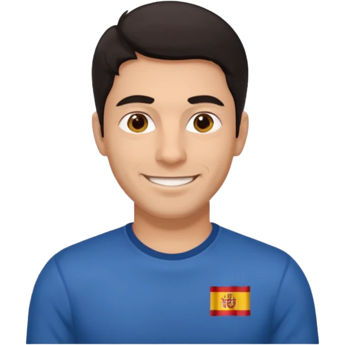 мужчина подтянутый переводчик с испанского темные волосы, пробор справа. без очков , в более свободной форме одежды.  emoji