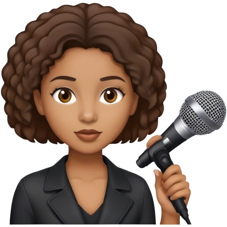 Mixed girl with microphone  emoji
