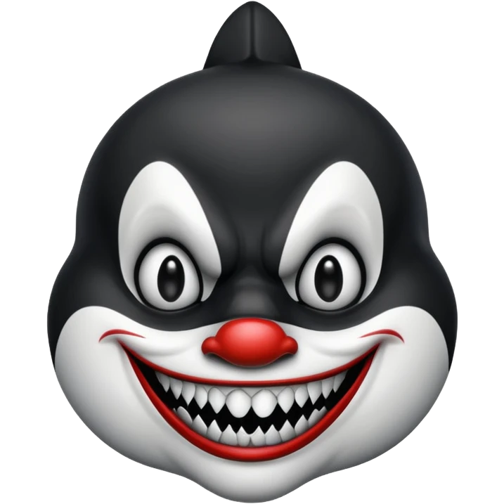 full orca not just face as an evil clown emoji