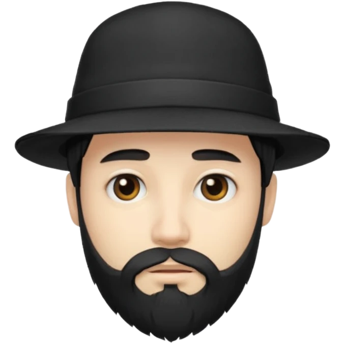 man with beard and emo hair with hat emoji