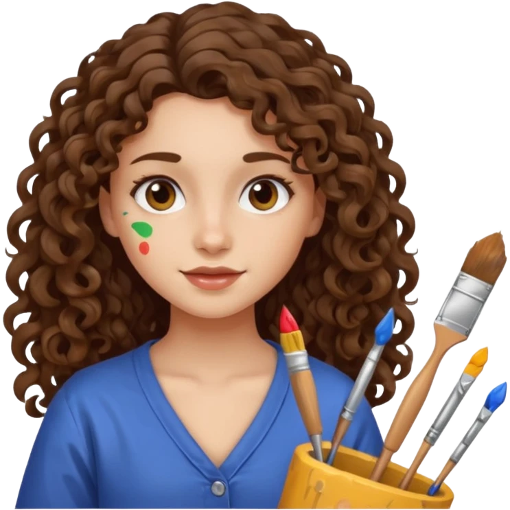 girl with long curly brown hair craft emoji