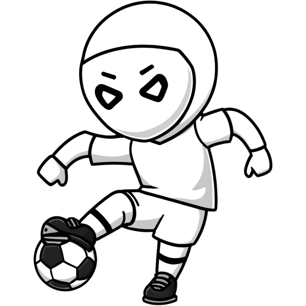 Me wearing ski mask playing soccer emoji