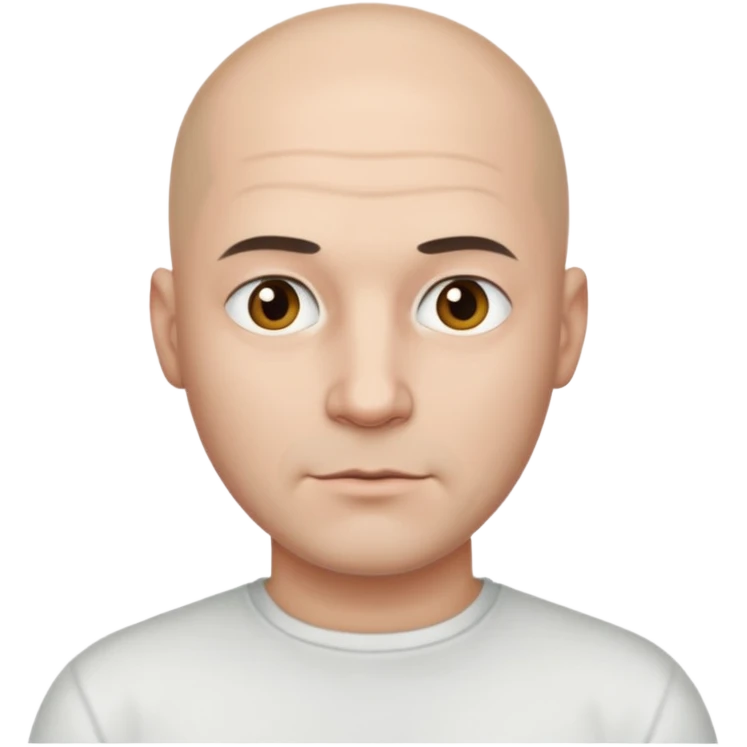 powder white skin bald man shirt emoji
