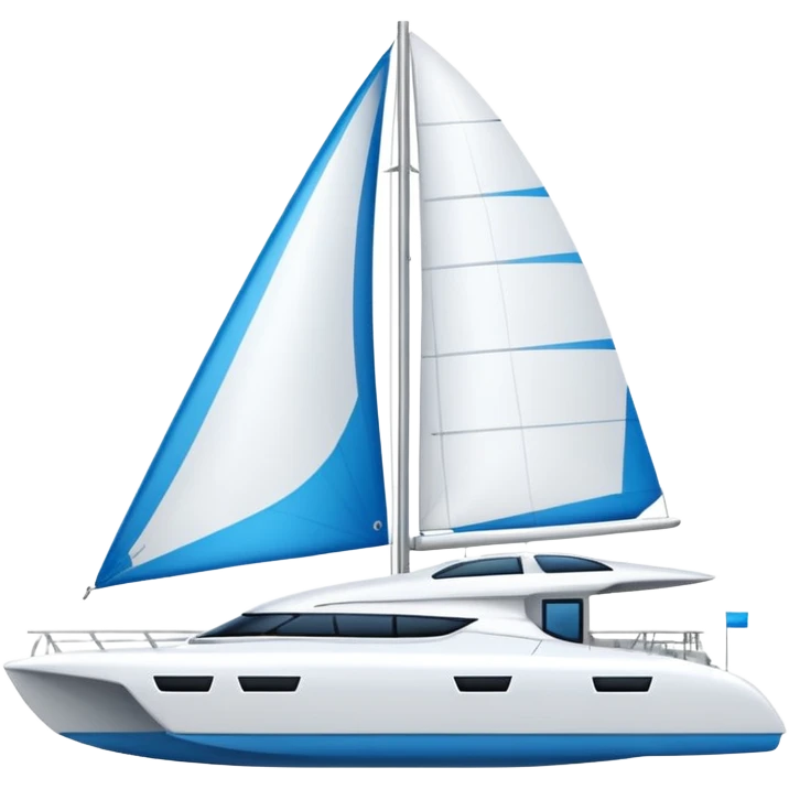 A catamaran with a white background. No wording or lettering on the boat  emoji