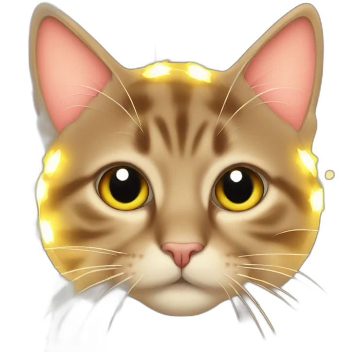 Cat coverd in christmas light emoji