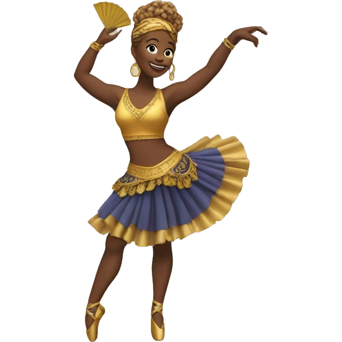 woman dancer with fans emoji