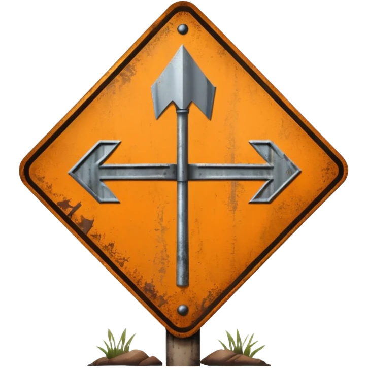 Forked road sign emoji