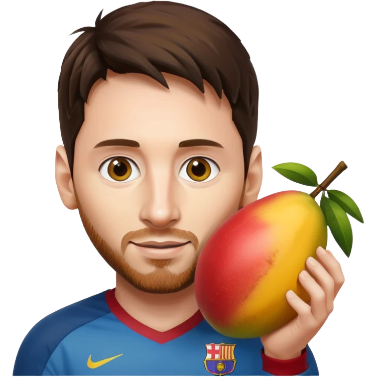Lionel messi holding a mango emoji