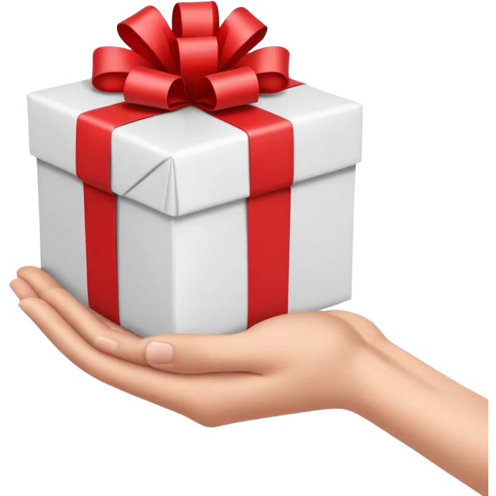 one hand offering a present, simple, clear, no text emoji