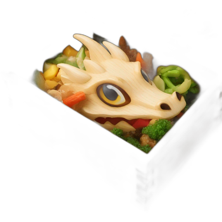 dragon wood bento box emoji