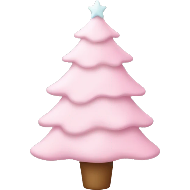 pastel pink christmas tree emoji