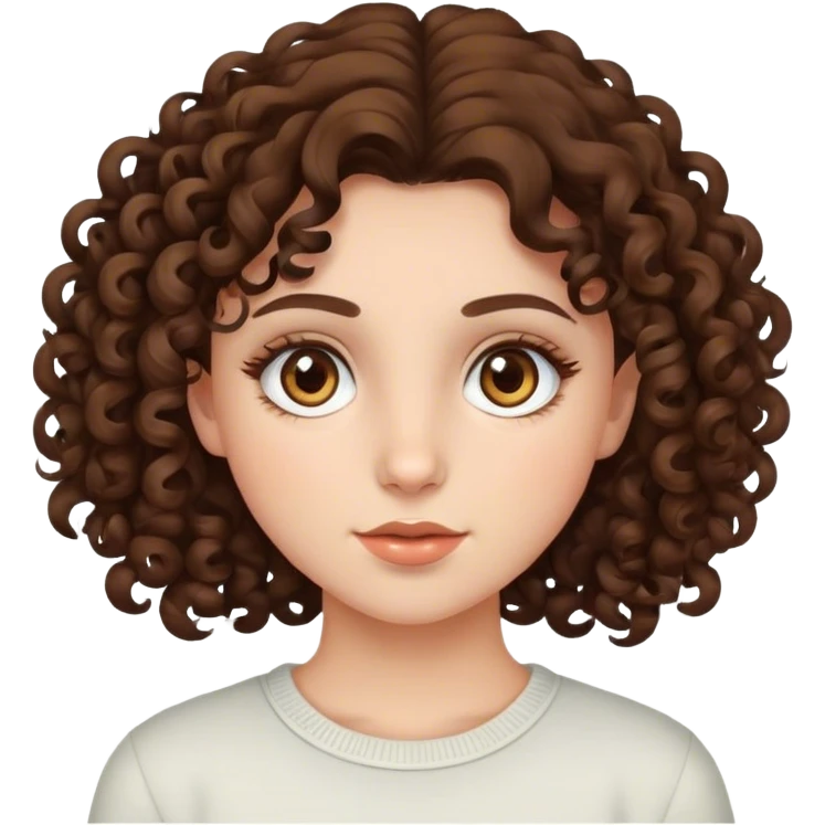 curly brunette girl with hazel eyes emoji