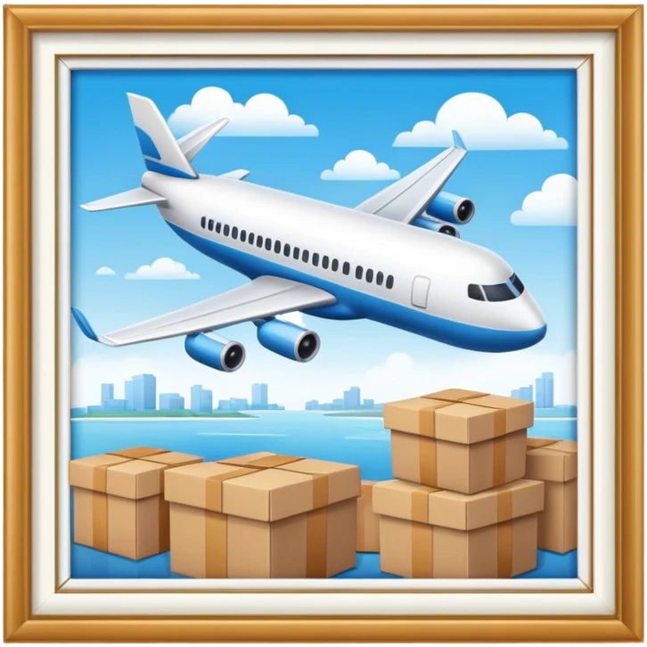  airplane, boxes, home emoji